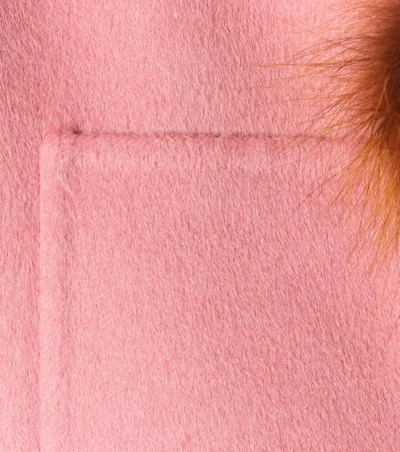 Shop Prada Wool, Angora And Cashgora Fur-trimmed Coat In Pink