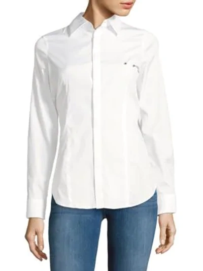 Shop Dsquared2 Point Collar Button-down Shirt In Bianco