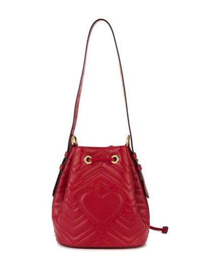 Shop Gucci Gg Marmont Quilted Bucket Bag