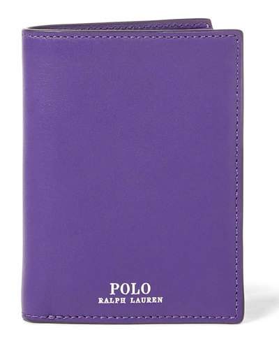 Ralph Lauren Snapped Leather Billfold In Purple