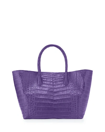Nancy Gonzalez Crocodile Medium Convertible Tote Bag, Purple