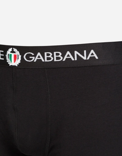 Shop Dolce & Gabbana Boxers In Cotton In Black