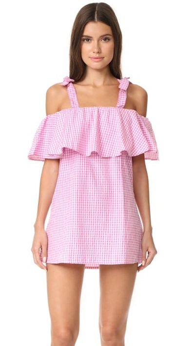 Mlm Label Tobin Ruffle Dress In Pink Check