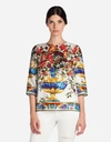 DOLCE & GABBANA PRINTED SILK TOP,F7ZU4TGDF89HAD18