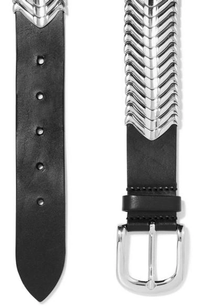 Shop Isabel Marant Tehora Embellished Leather Belt In Silver