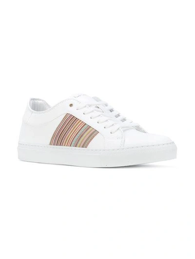 Shop Ps By Paul Smith Lateral Multi-stripes Sneakers In White