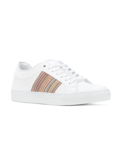 Paul Smith Artist Stripe Leather Low-top Trainers In White | ModeSens