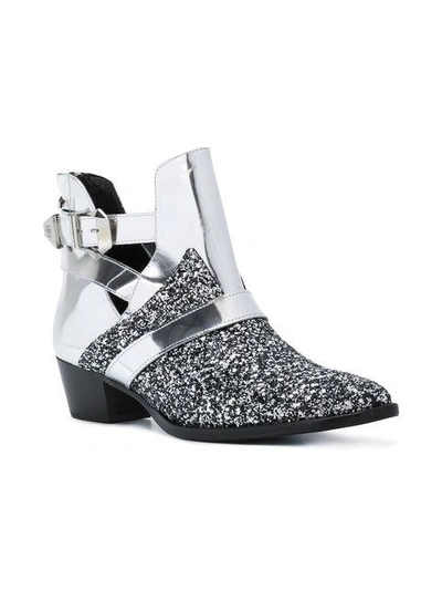 Shop Philipp Plein Glitter Panel Ankle Boots