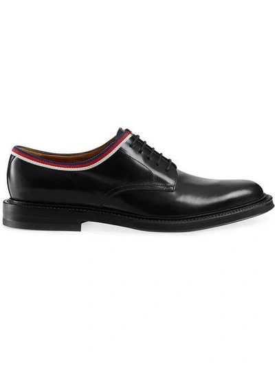 Shop Gucci Leather Lace-up In Black