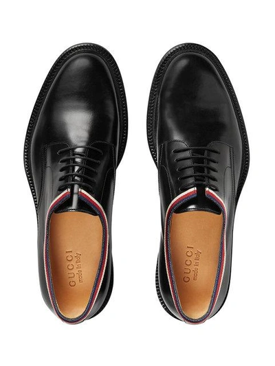 Shop Gucci Leather Lace-up In Black