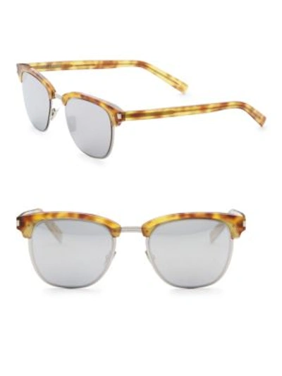Shop Saint Laurent 50mm Clubmaster Sunglasses In Avana