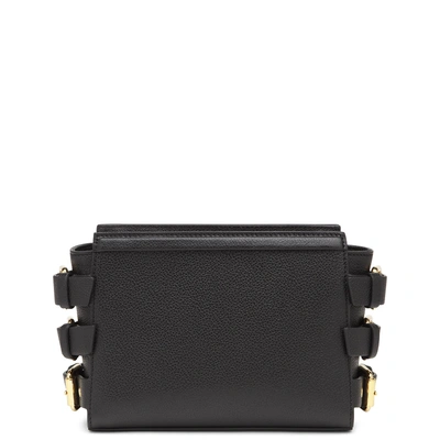 Shop Giuseppe Zanotti - Black Embossed Calf Leather Bag Mini G#17