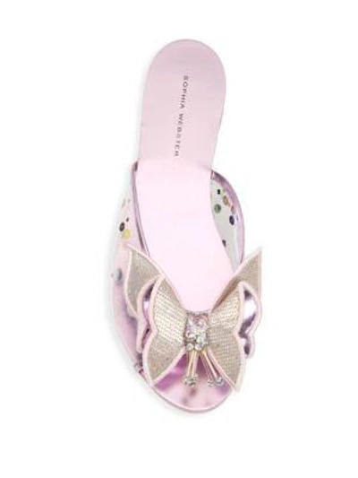 Shop Sophia Webster Lana Slide Sandals In Silver Rose