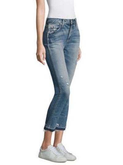 Shop Amo Babe High-rise Distressed Straight Jeans In Rosebowl