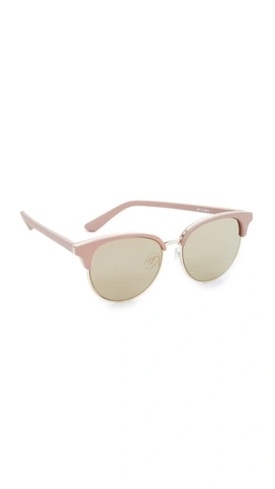 Le Specs Deja Vu Sunglasses In Matte Shell/gold Revo
