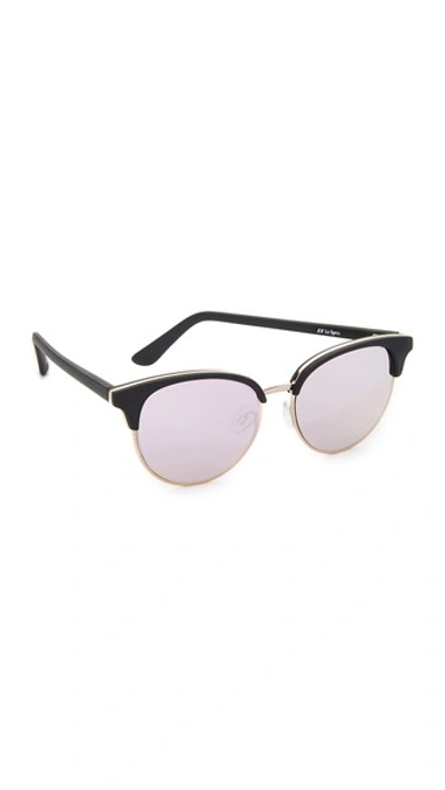 Le Specs Deja Vu Sunglasses In Black Rubber/peach Revo