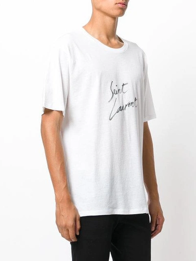 Shop Saint Laurent Logo Marked T-shirt In White