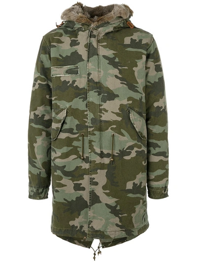 Mr & Mrs Italy Camouflage Mid Parka - Green