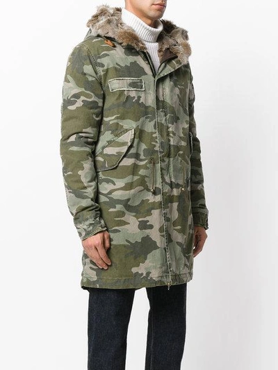 Shop Mr & Mrs Italy Camouflage Mid Parka - Green