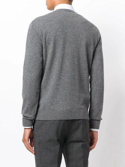 Shop Valentino Pierced Heart Appliqué Sweatshirt - Grey