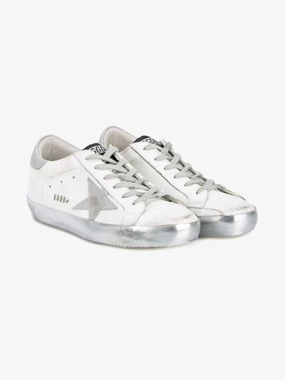 Shop Golden Goose Deluxe Brand White Silver Sole Superstar Sneakers