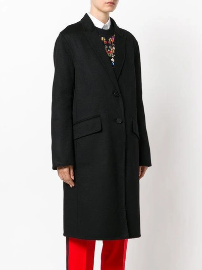 Shop Givenchy Oversized Single Breasted Coat - Black