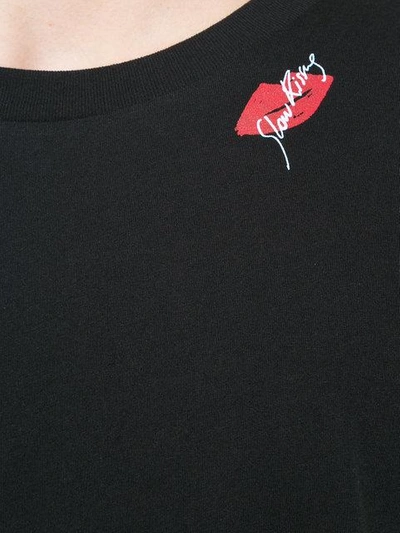 Shop Saint Laurent T-shirt Mit Lippen-print In Black