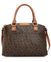 Calvin Klein Hudson Dome Signature Satchel In Brown/khaki/luggage
