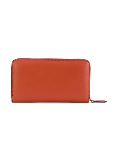 Shop Fendi Embellished Zip-around Wallet - Red