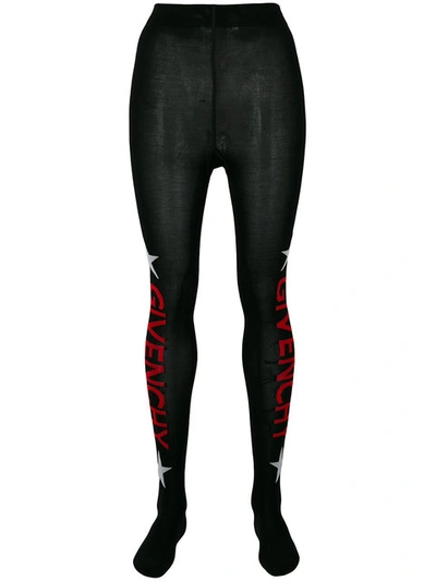 Givenchy Logo Print Tights In Black