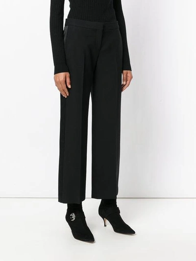 Shop Alexander Mcqueen Cropped Wide Leg Trousers In Black