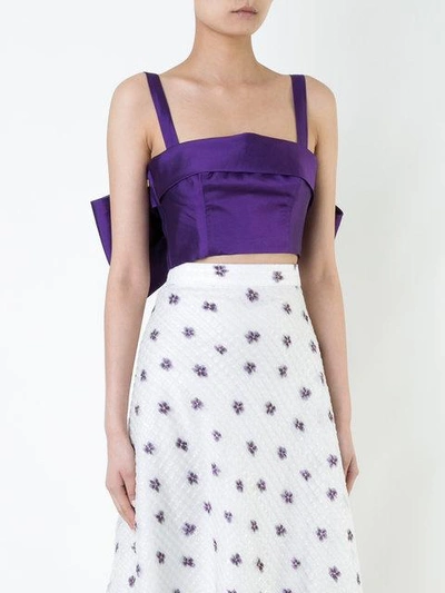 Shop Bambah Back Bow Bustier Top In Purple