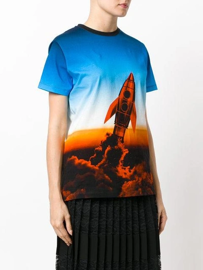 Shop Marco De Vincenzo Rocket Print T-shirt - Blue