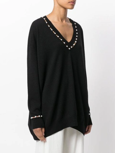 Shop Givenchy Pullover Mit Kunstperlen In Black