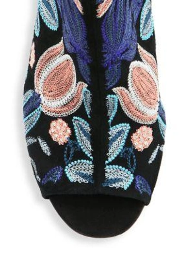 Shop Rebecca Minkoff Bridget Embroidered Leather Boots In Black