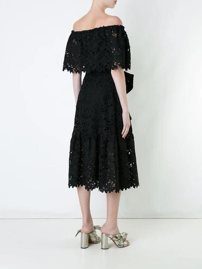 Bambah Lace Off Shoulder Dress In Black
