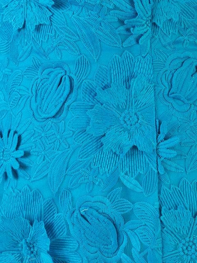 Bambah Fish Tail Floral Embroidered Evening Dress In Blue