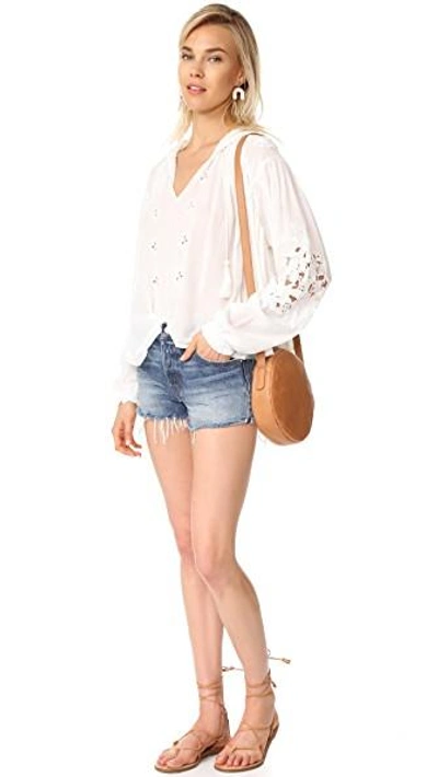 Shop Free People Tropical Summer Hooded Top In Ivory