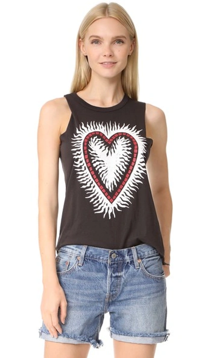 Chaser Painted Heart Tank In Union Black
