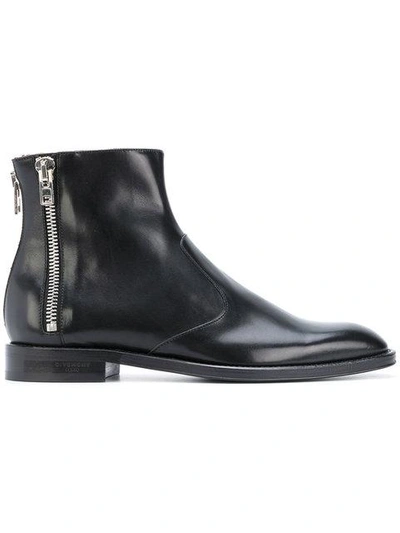 Shop Givenchy Zip Detail Ankle Boots - Black