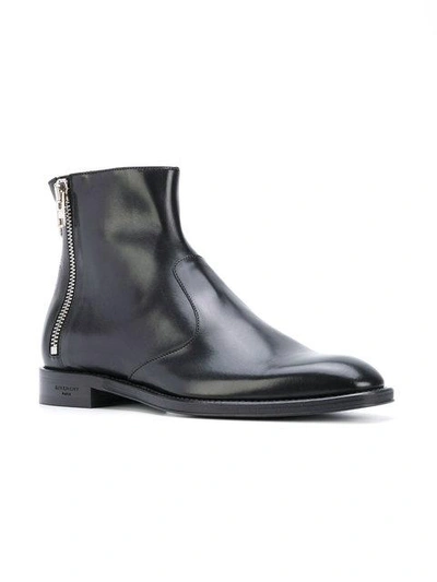 Shop Givenchy Zip Detail Ankle Boots - Black