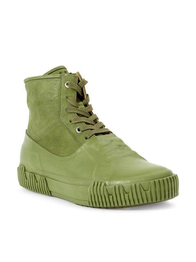 Shop Both Contrast Lace-up Boots - Green