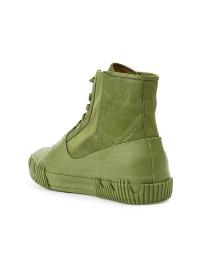 Shop Both Contrast Lace-up Boots - Green