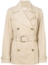 Michael Michael Kors Belted Trench Coat In Neutrals
