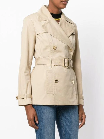 Shop Michael Michael Kors Belted Trench Coat In Neutrals