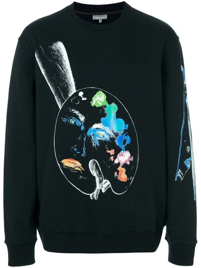 Lanvin Palette Printed Sweatshirt In Black