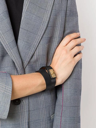 Shop Givenchy Classic Buckled Bracelet In Black