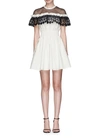 SELF-PORTRAIT 'Hudson' lace yoke poplin mini dress
