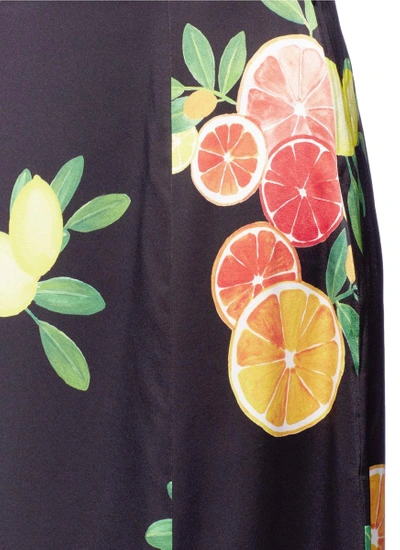 Shop Lpa Citrus Print Slit Front Satin Skirt