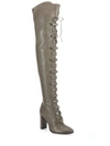 JIMMY CHOO Maloy Leather Over-The-Knee Lace-Up Boots